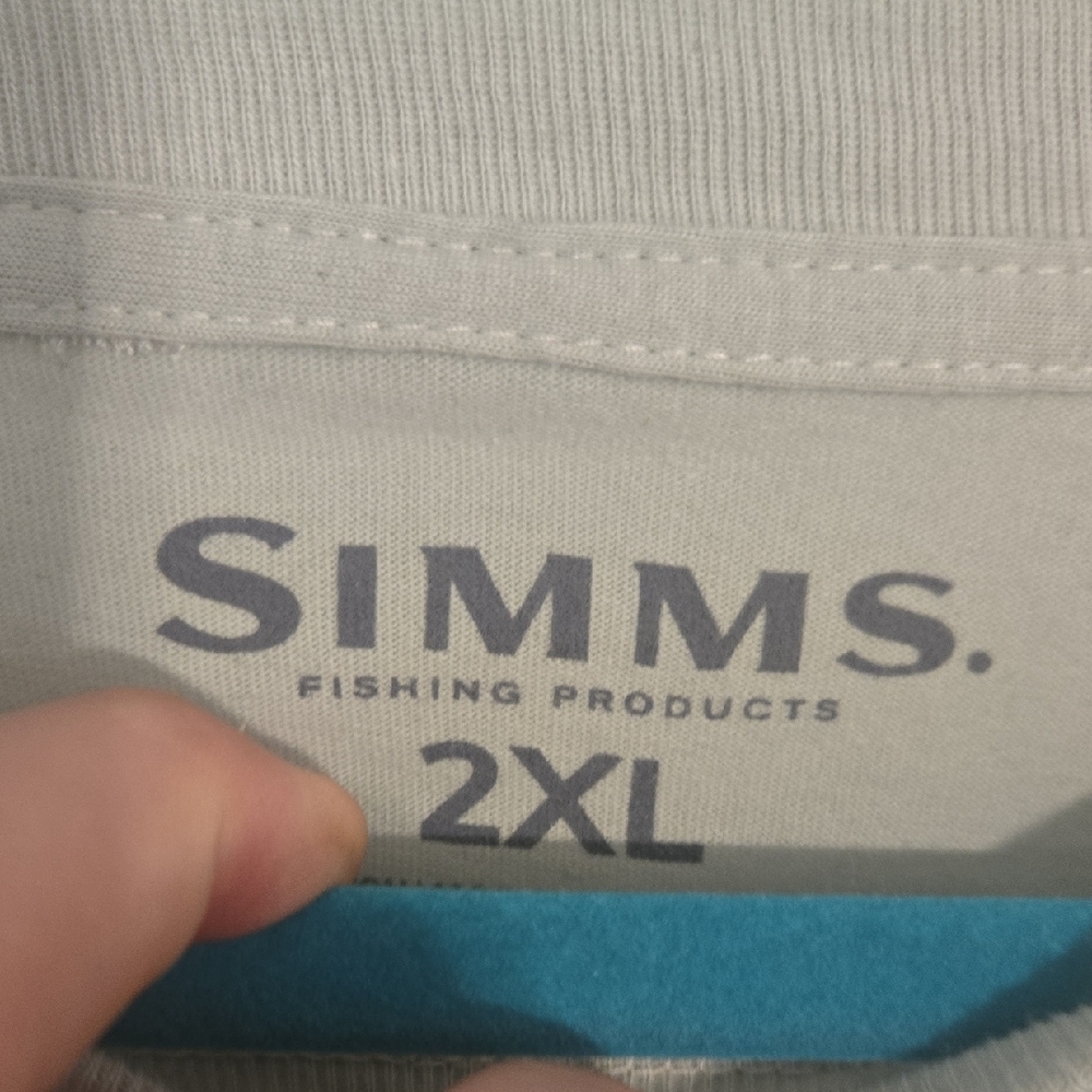 Simms Pale Green Short-Sleeve Graphic Fishing Tee - Picture 3 of 4